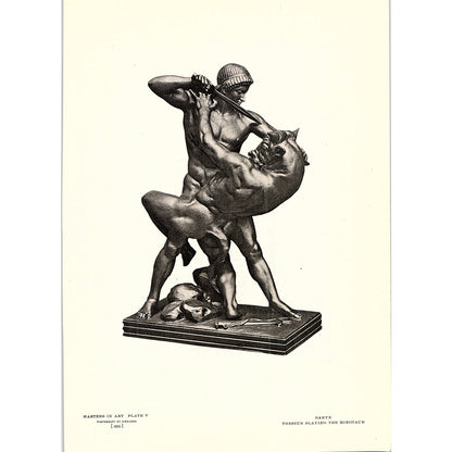 Theseus Slaying the Minotaur - Barye - 1904 Litho Art Print AF4-6