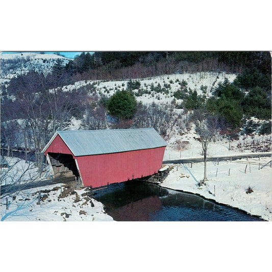 Covered Bridge at East Bethel Vermont Vintage Covered Bridge Postcard PD1