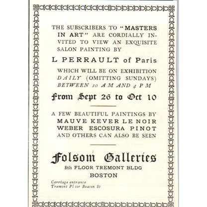 Folsom Galleries Boston MA c1905 Victorian Ad AE9-MA5