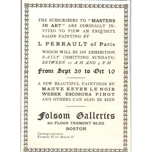 Folsom Galleries Boston MA c1905 Victorian Ad AE9-MA5