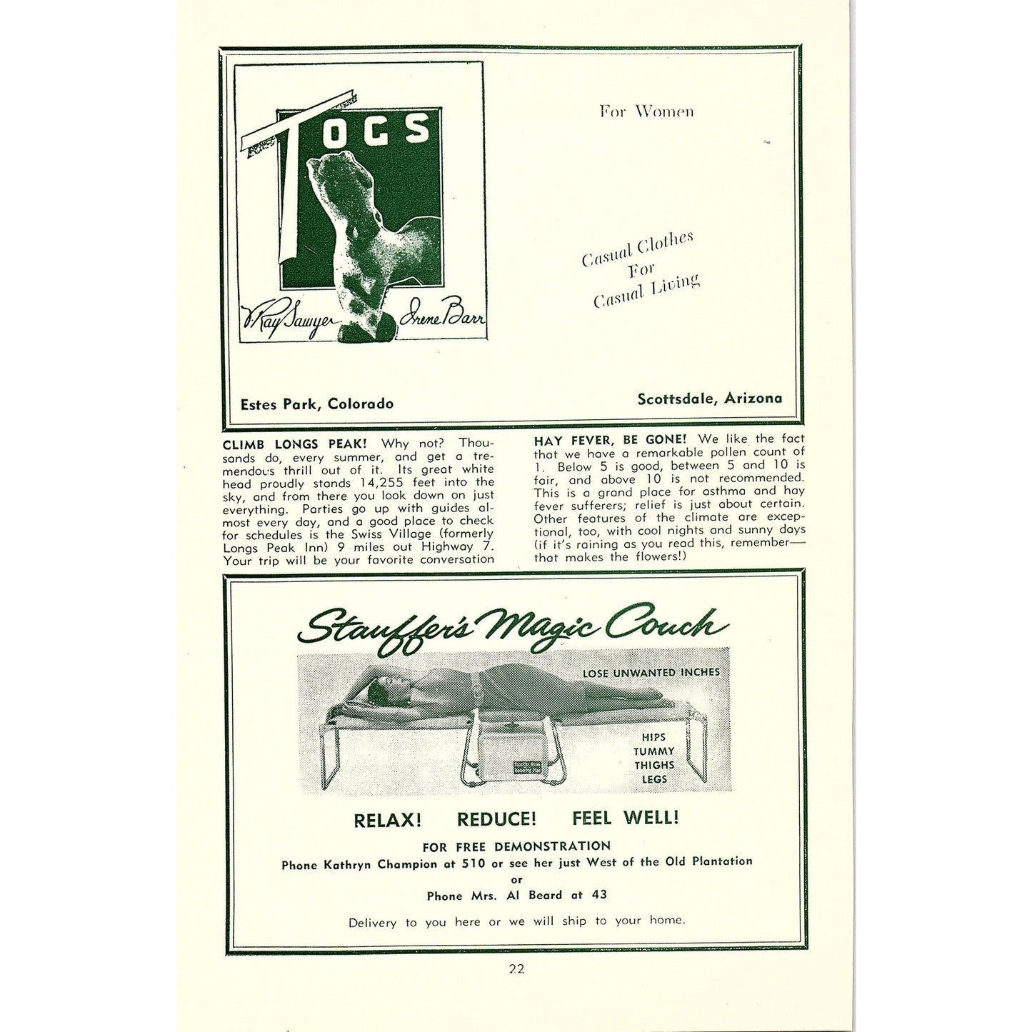Soledad Fiesta Dresses 116 East Elkhorn Ave 1957 Estes Park CO Ad AG4-1