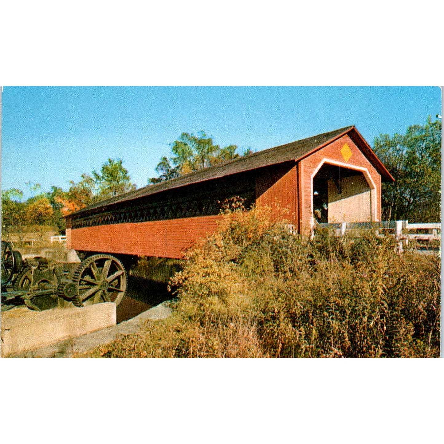 Walloomsac River Bennington Vermont Covered Bridge Postcard PB13