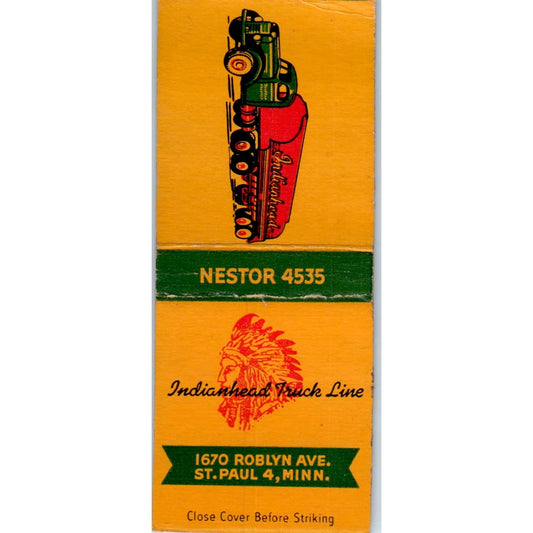 Indianhead Truck Line St. Paul MN Vintage Matchbook Cover SD4-Y13