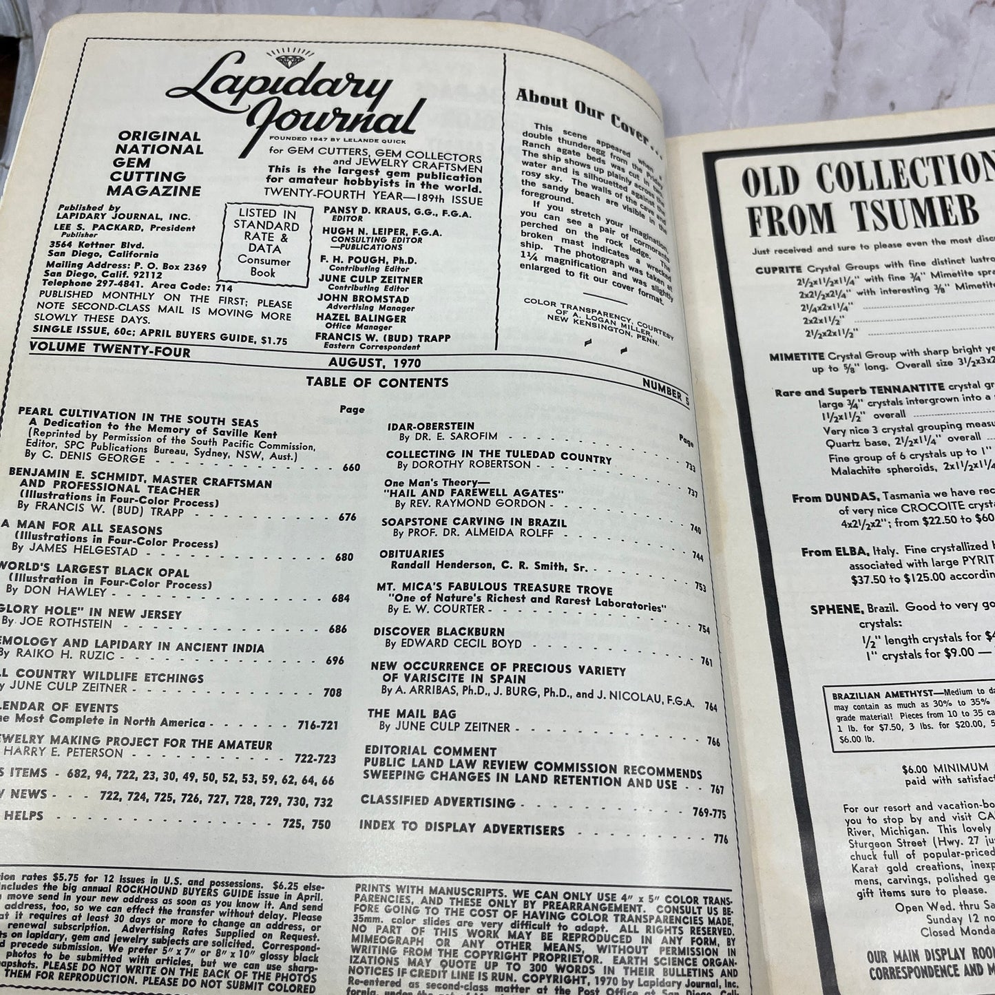 A Ship as Seen From Pirate's Cave - Lapidary Journal Magazine - Aug 1970 M28