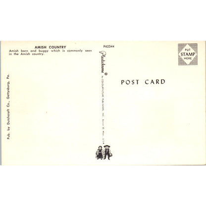 Amish Barn and Buggy Pennsylvania Dutch Country Postcard PD8