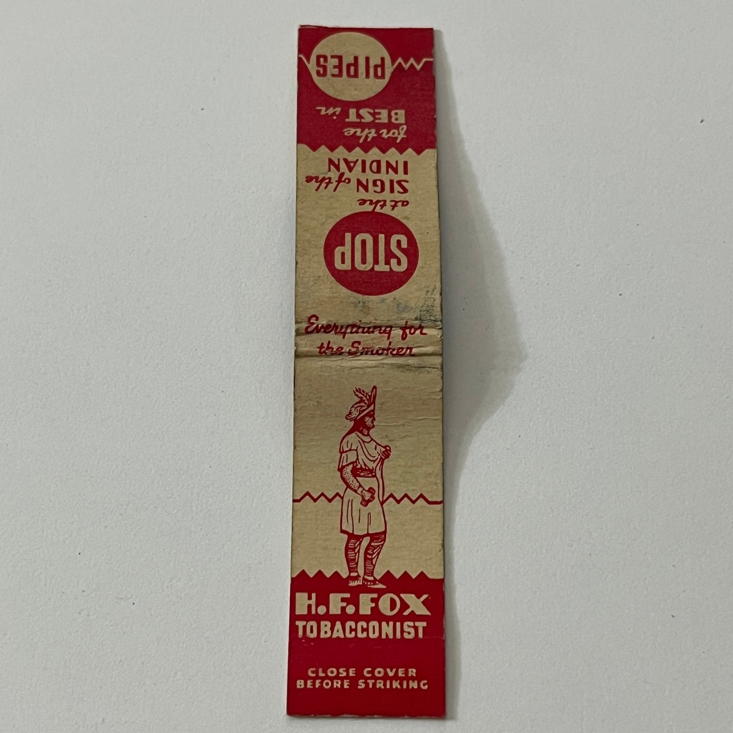 H.H. Fox Tobacconist Geneva NY Vintage Matchbook Cover TB6-MB1-12