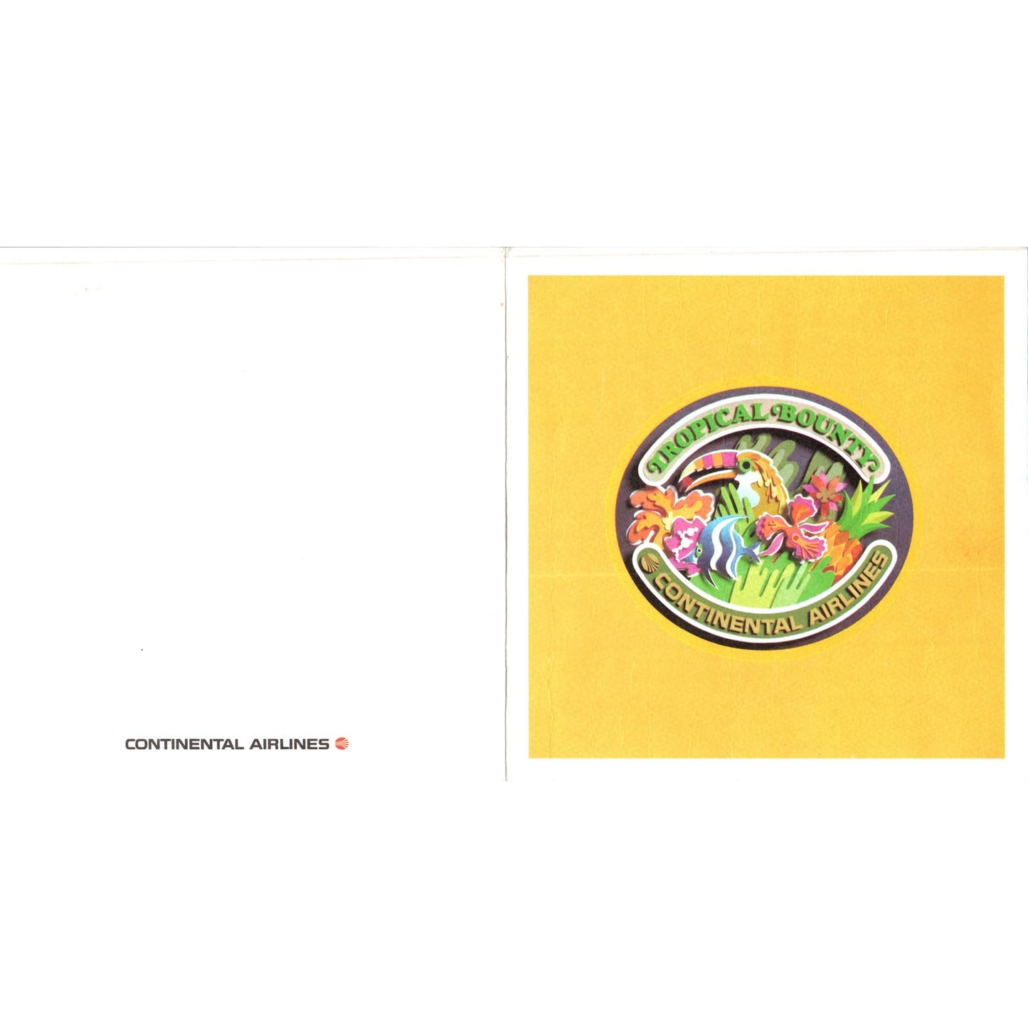 Vintage Continental Airlines Hawaii Vacation Tropical Bounty In Flight Menu AE8
