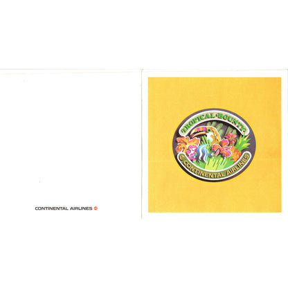 Vintage Continental Airlines Hawaii Vacation Tropical Bounty In Flight Menu AE8