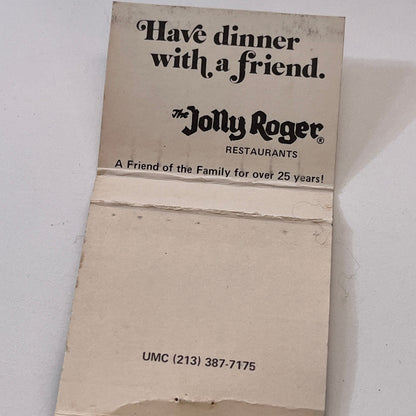 The Jolly Roger Restaurants Long Beach Vintage Matchbook Cover TB6-MB1-11