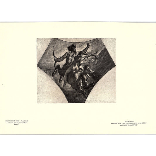 Sketch for the Education of Achilles - Delacroix - 1902 Litho Art Print AF4-5