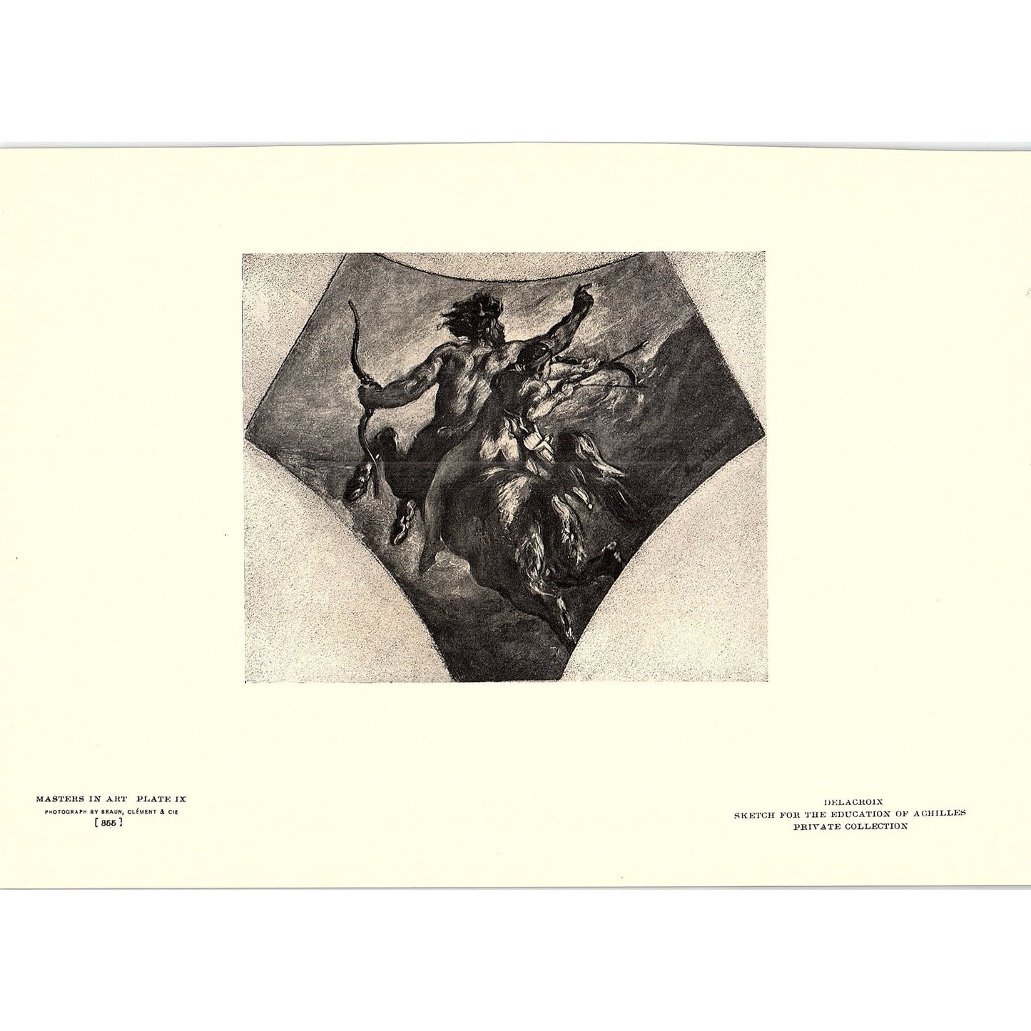 Sketch for the Education of Achilles - Delacroix - 1907 Litho Art Print AF4-5