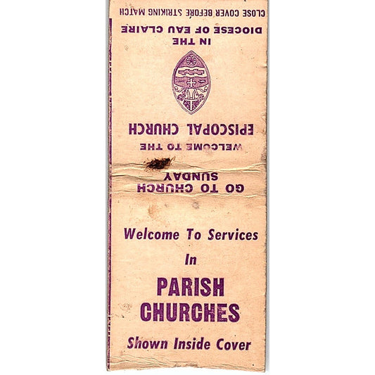 Parrish Churches Episcopal Church Diocese Eau Claire WI Matchbook Cover SE5-Y2