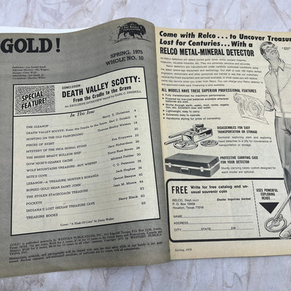 1975 Spring - Gold! Magazine - Treasure Hunting Metal Detecting Prospecting M13