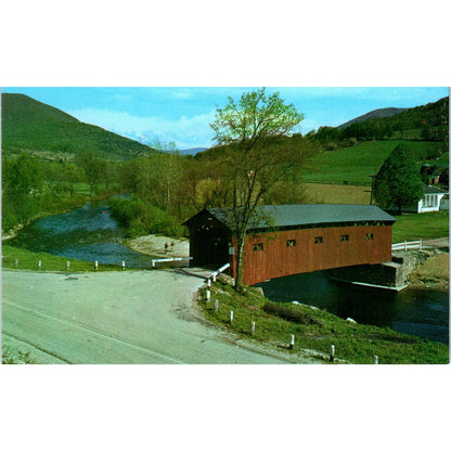 Old Covered Wood Bridge West Arlington VT Vintage Covered Bridge Postcard PD1
