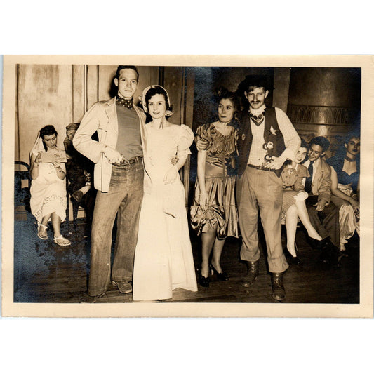 Vintage Photograph Halloween Party Cowboys Costumes 5x7 AE5