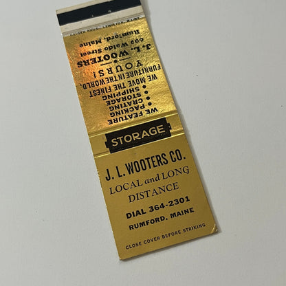 J.L. Wooters & Co Rumford Maine Vintage Matchbook Cover TB6-MB2-5