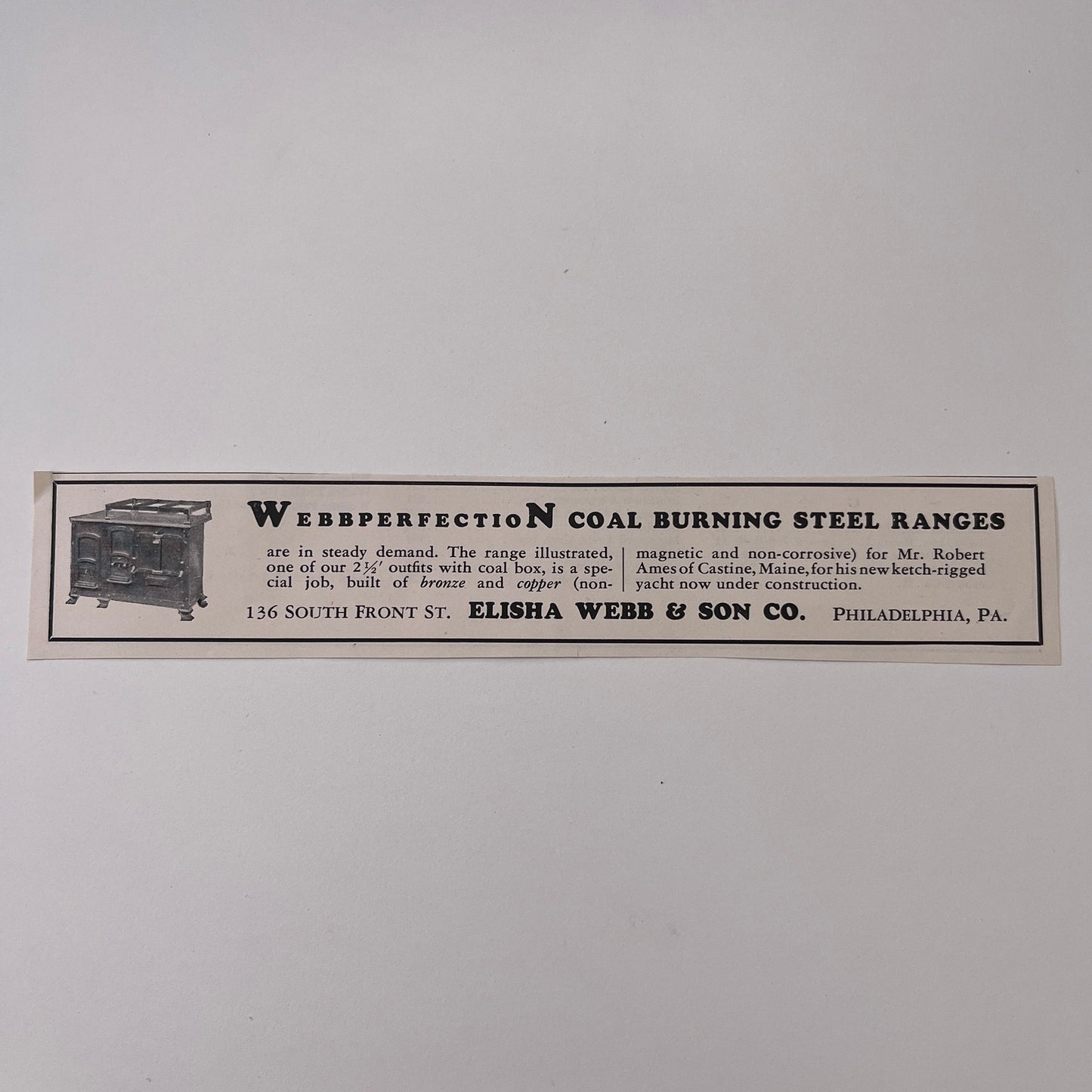 Webperfection Coal Burning Ranges Elisha Webb & Son Philadelphia 1932 Ad AG2-7