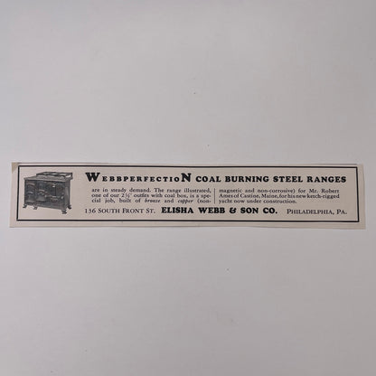 Webperfection Coal Burning Ranges Elisha Webb & Son Philadelphia 1932 Ad AG2-7