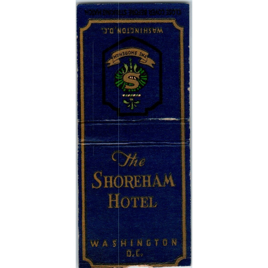 Shoreham Hotel Washington DC Blue & Palladian Room Vtg Matchbook Cover SF4-Y8