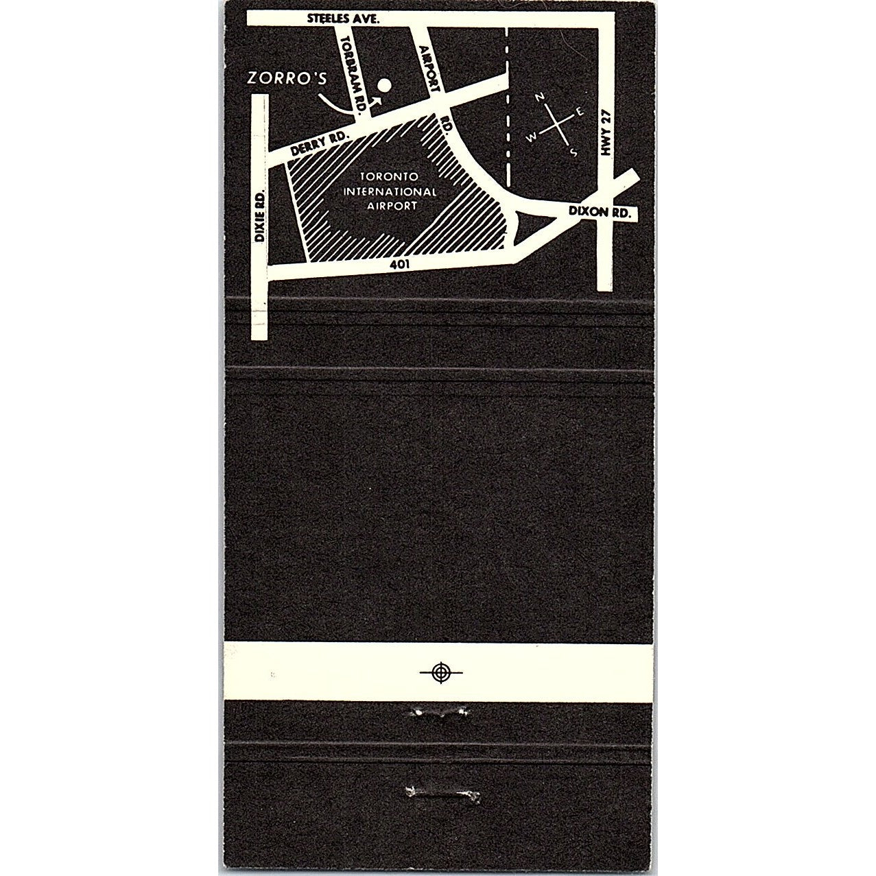 Zorro's Steak House & Tavern Mississauga Ontario Vintage Matchbook MM4-10