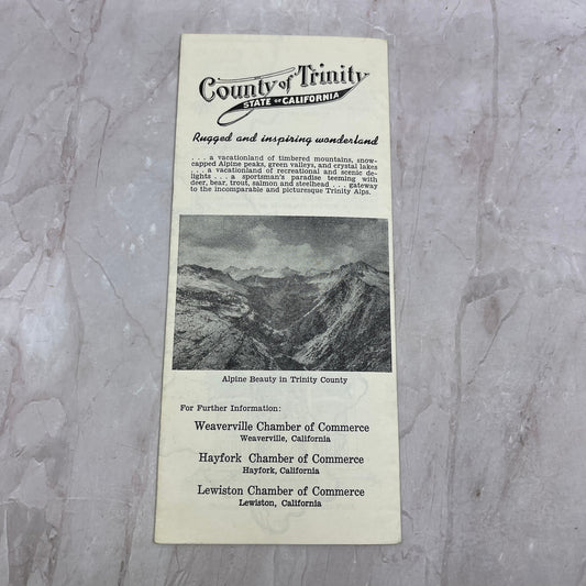 c1960 Trinity County California Fold Out Brochure & Travel Map TH9-CB