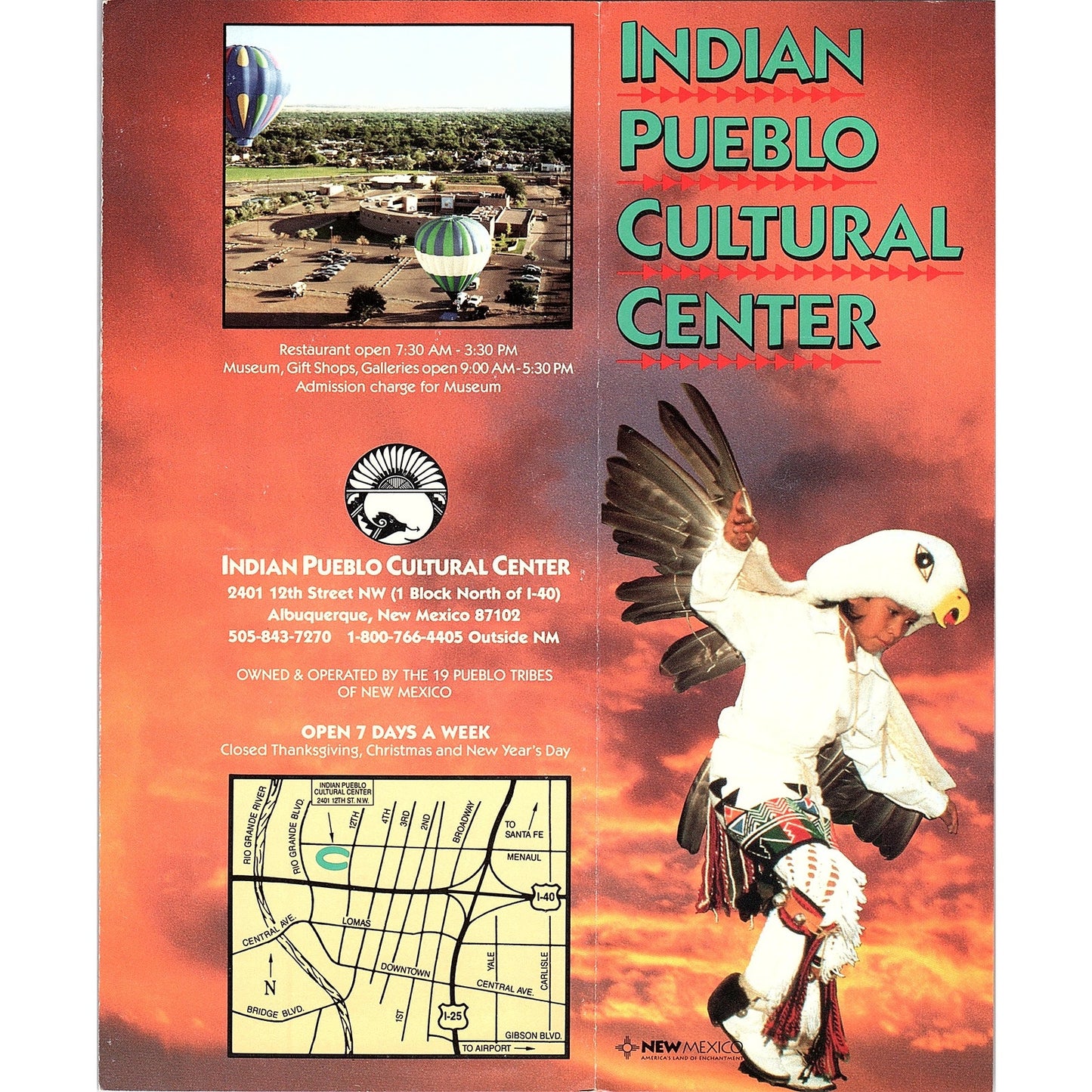 Indian Pueblo Cultural Center Albuquerque NM Fold Out Travel Brochure TH2-TB1