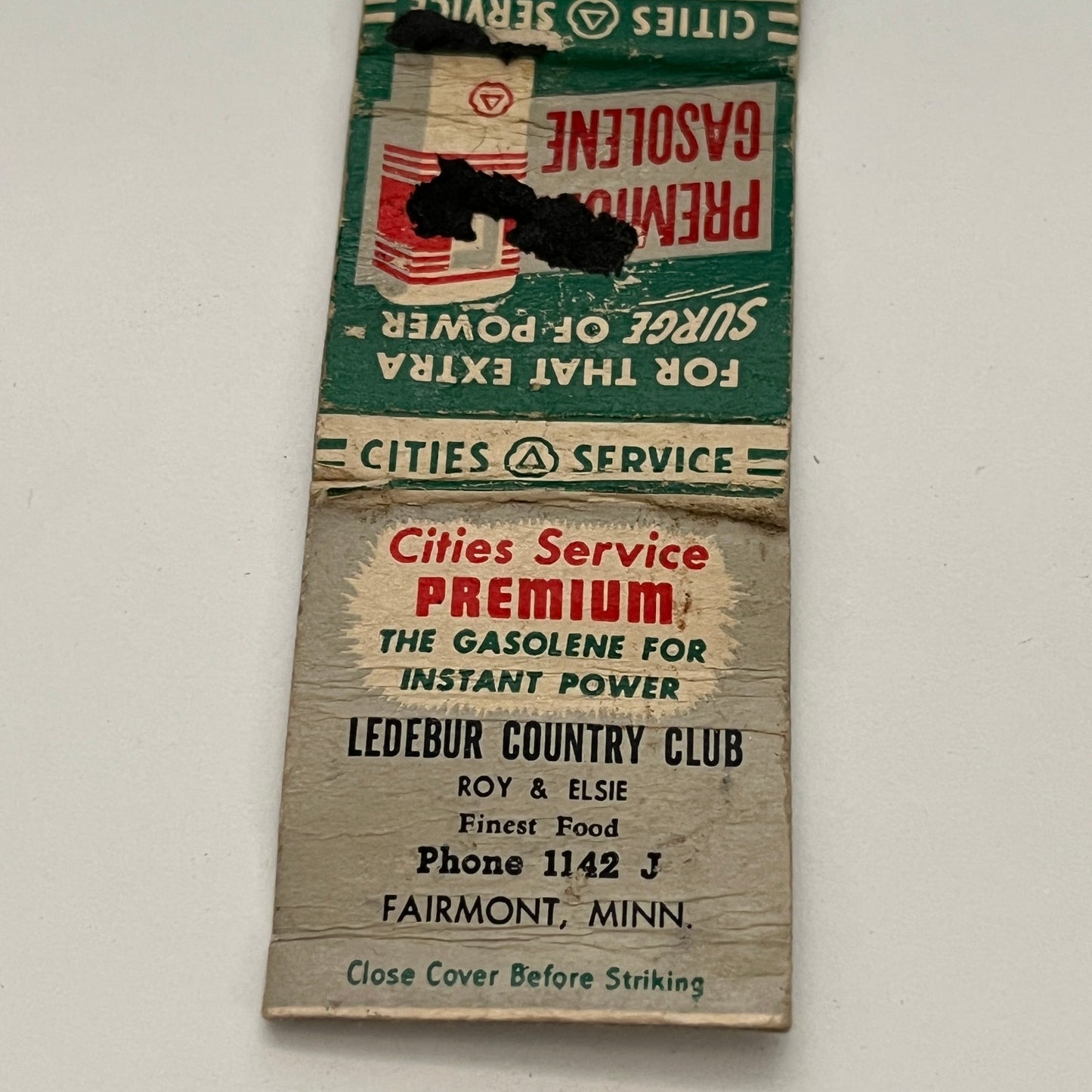 Ledebur Country Club Roy & Elsie Fairmont MN Vintage Matchbook MB59-1