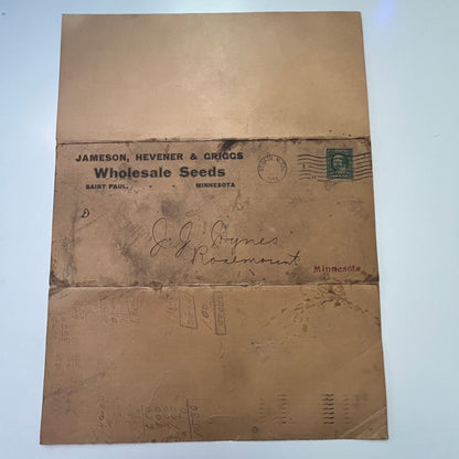 1912 Jameson, Hevener & Griggs Wholesale Seed Price List St. Paul MN K23