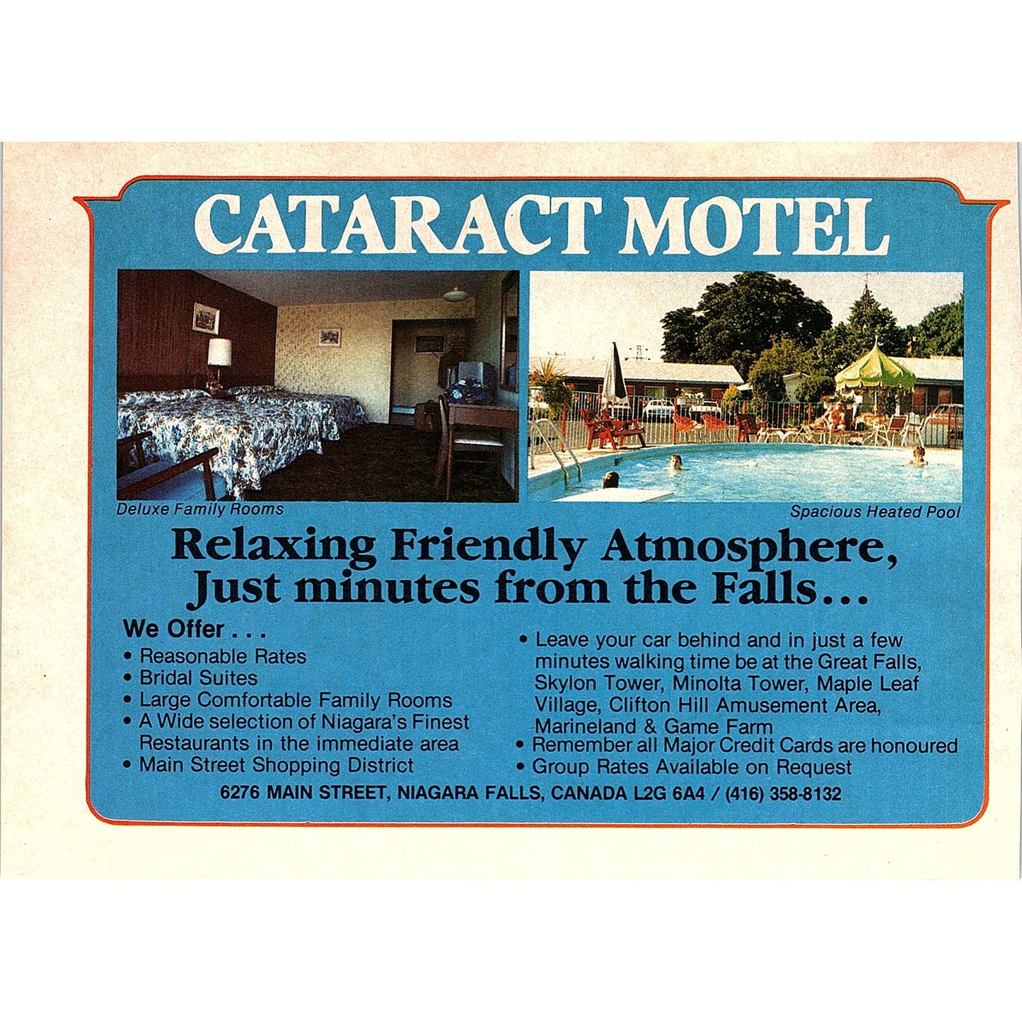 Cataract Motel all Major Credit Cards are honoured Niagara Falls ON SAG4-3