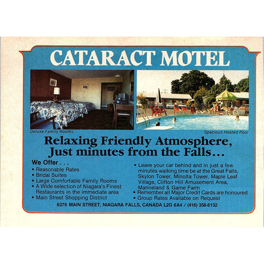 Cataract Motel all Major Credit Cards are honoured Niagara Falls ON SAG4-3
