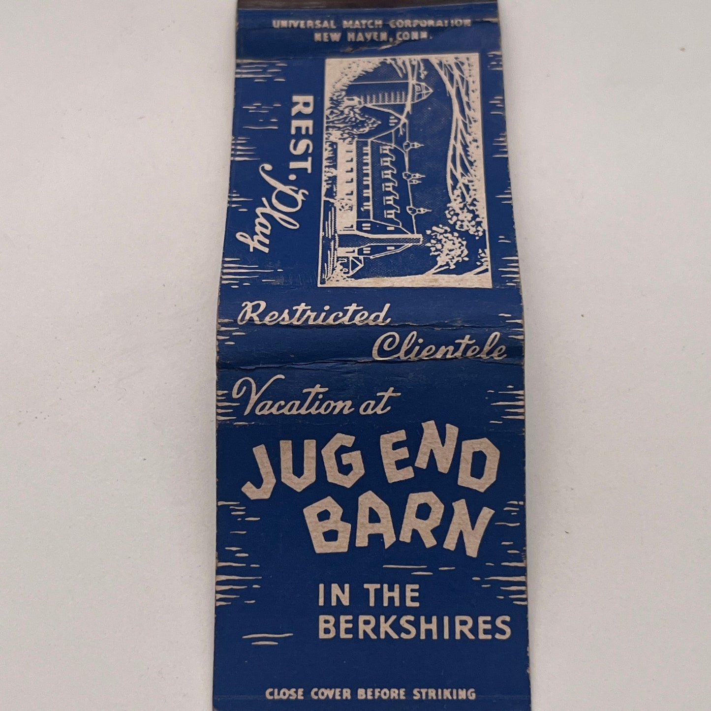 Jug End Barn in the Berkshires  Vintage Matchbook Cover TB8-MB-5