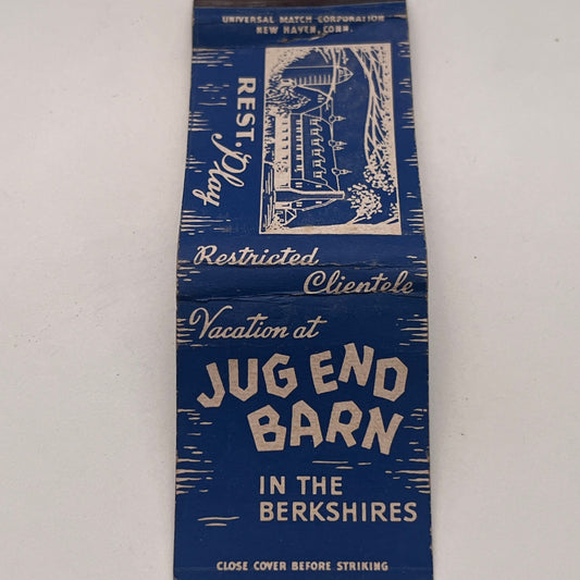 Jug End Barn in the Berkshires  Vintage Matchbook Cover TB8-MB-5