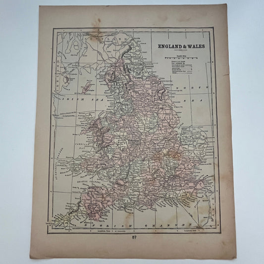 Map of England & Wales and Ireland 1894 Map SV1-6