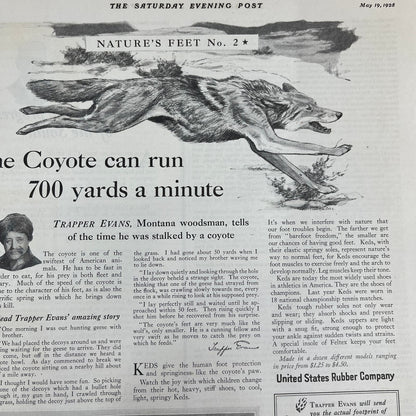 United States Rubber Co Keds Shoes 1928 Original Magazine Advertisement FL6-8