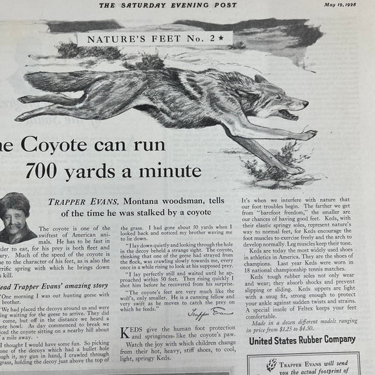 United States Rubber Co Keds Shoes 1928 Original Magazine Advertisement FL6-8