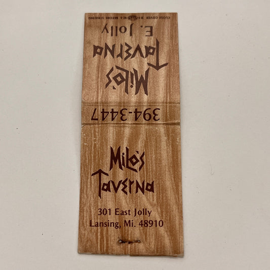 Milo's Taverna E. Jolly Lansing MI Vintage Matchbook TB6-MB2-15