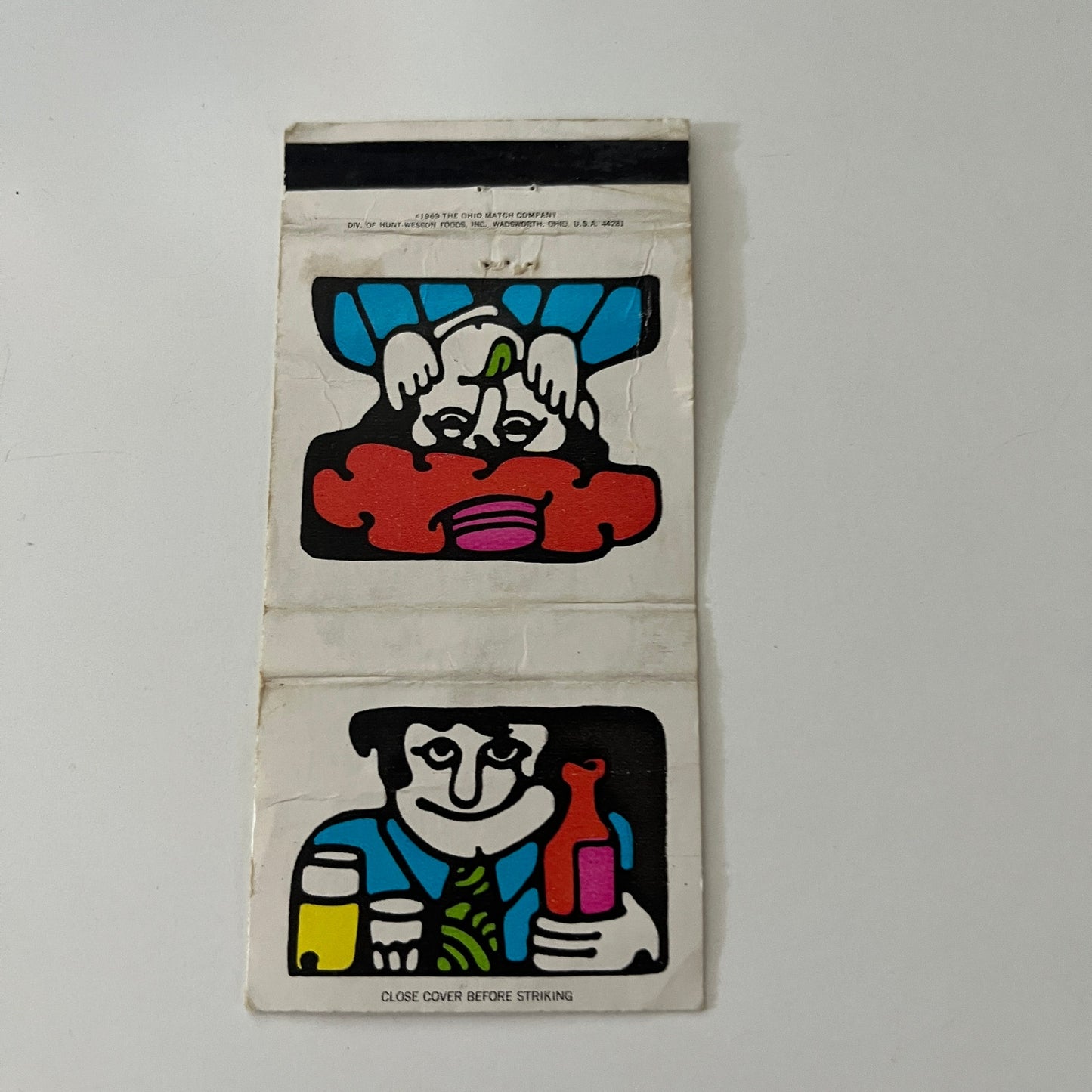 Man Drinking Beer Peter Max Pop Art Vintage Matchbook Cover SC4-R8