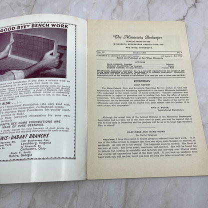 1954 Oct The Minnesota Beekeeper Magazine Red Wing MN Beekeepers Association TD5