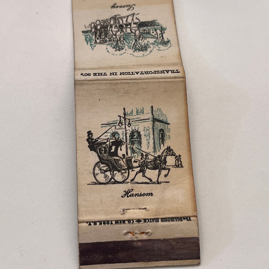 Surrey & Hansom Transportation in the 90s Vintage Matchbook Cover TB8-MB-15