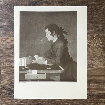 The House of Cards - Chardin Vintage Art Print 9x11.5 V5