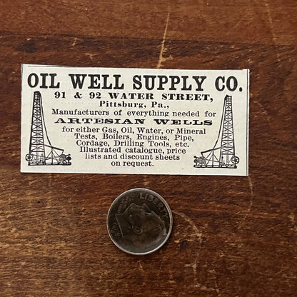 Oil Well Supply Co Pittsburgh PA Artesian Wells Original Advertisement AD8-P29