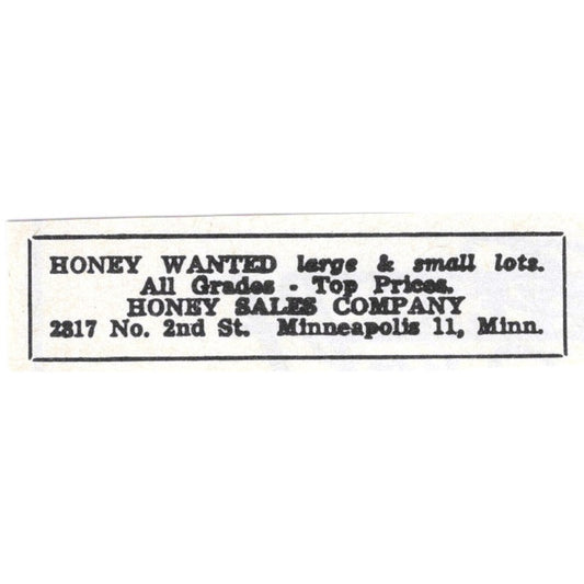 Honey Sales Company Minneapolis MN 1964 Magazine Ad AK6-S15