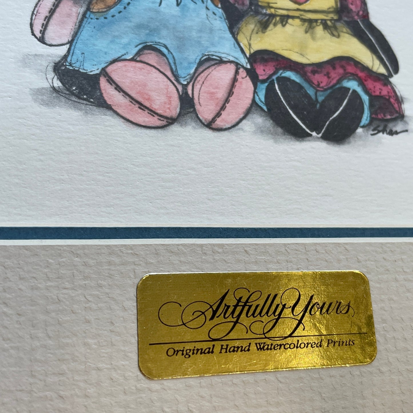 Rag Dolls 8x10 Matted Print Hand Watercolor, Signed Shar Coulson