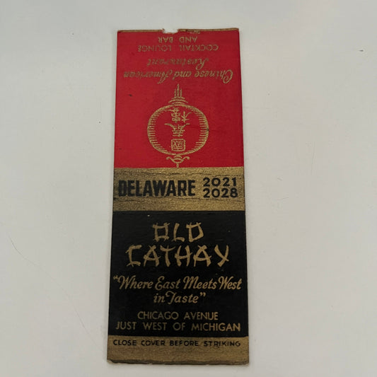 Old Cathay Chinese Restaurant, Chicago, IL c1940 Matchbook Cover TE2-MKO-2
