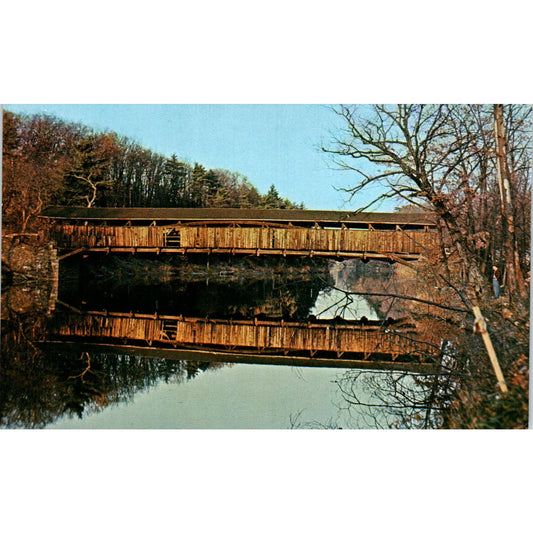 Perrine's Bridge Wallkill River Rifton NY Vintage Covered Bridge Postcard PC14