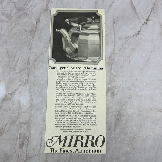 Mirro Aluminum Goods Manufacturing Co Manitowoc WI 1924 Magazine Ad FL6-11