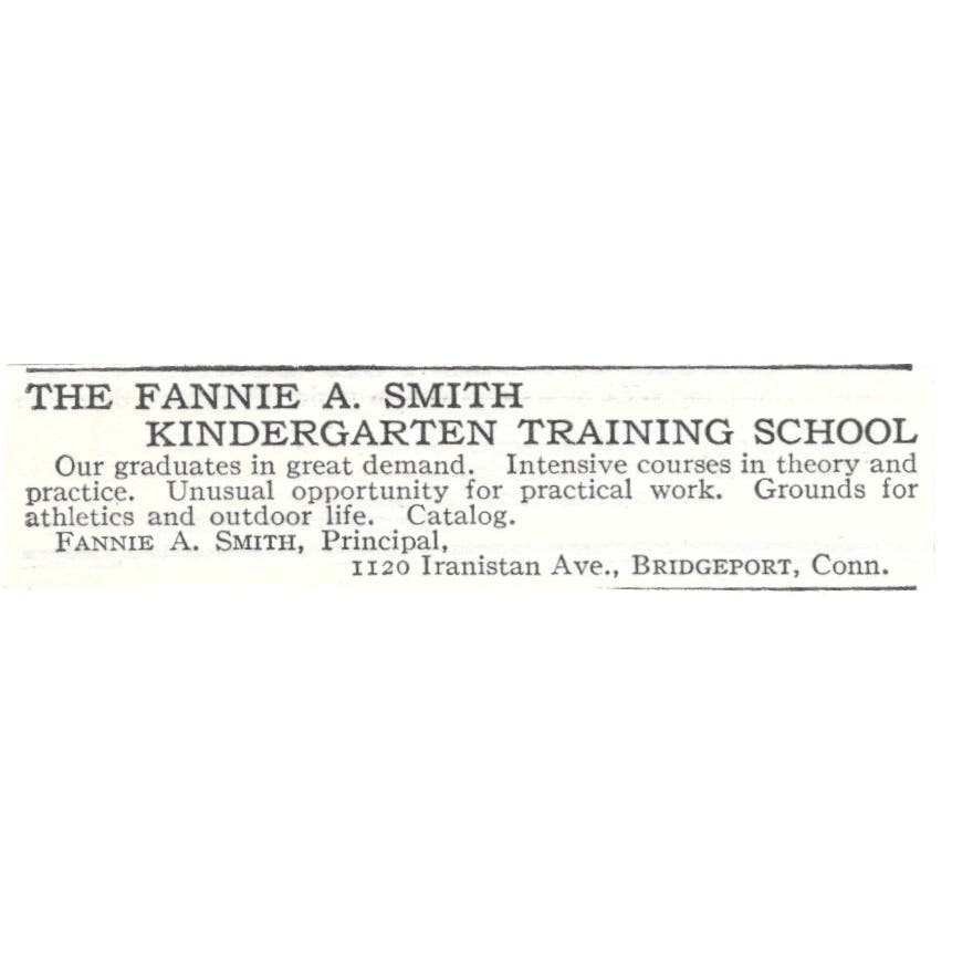 The Fannie A. Smith School Bridgeport CT c1918 Original Advertisement AE5-SV1