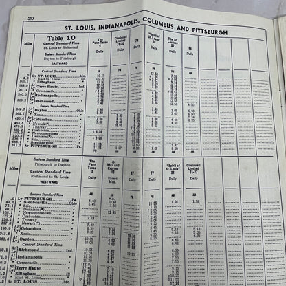 1959 Oct Pennsylvania Railroad Passenger Train Schedules Timetables TJ4-P1