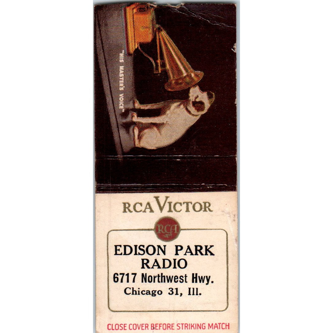 RCA Victor Edison Park Radio Chicago Vintage Matchbook Cover SD2-Y13