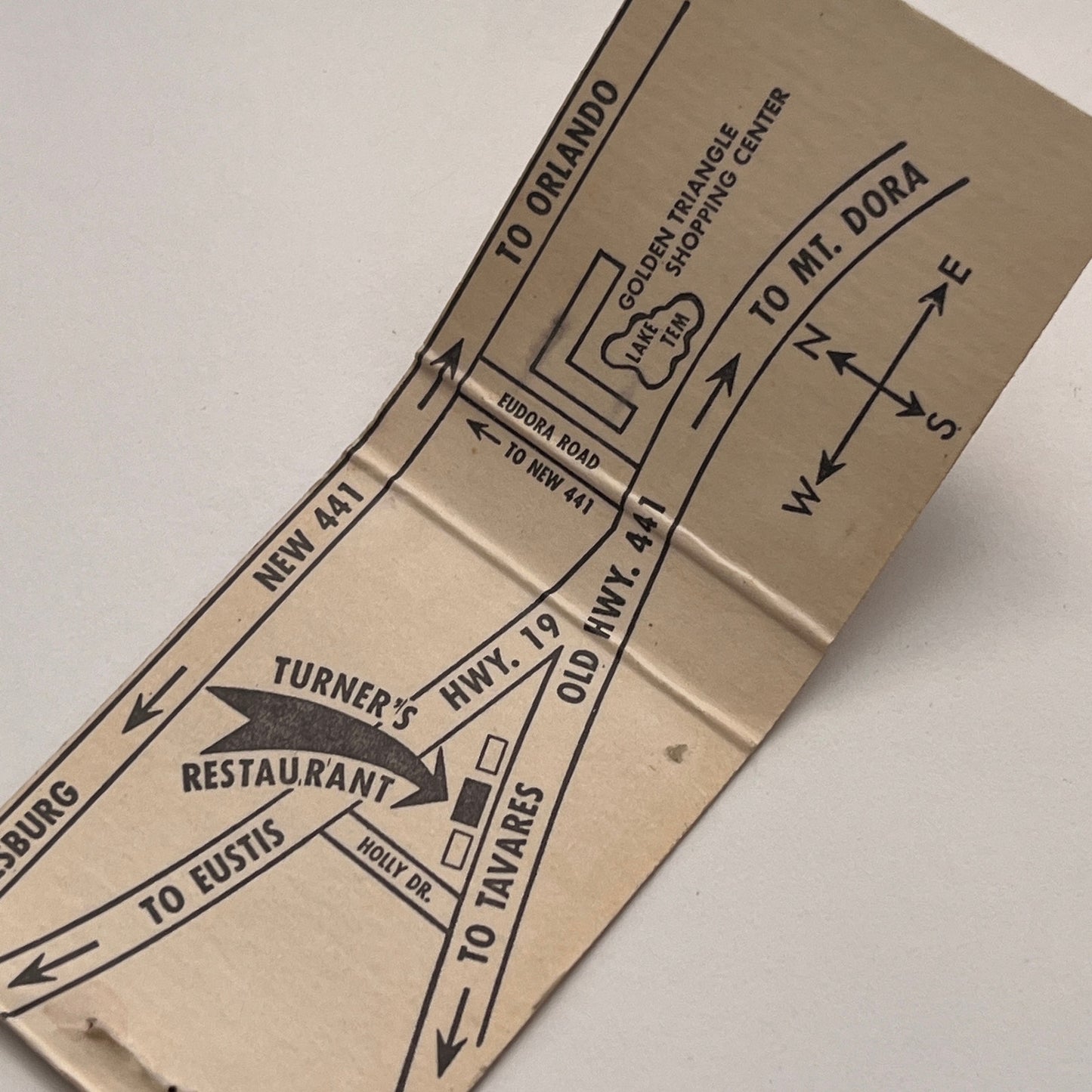 Turner's Restaurant Sam & Peggy Swiger Mt Dora FL Vtg Matchbook Cover TB8-MB-6